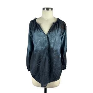 RAQUEL ALLEGRA Blue Tie Dye Lightweight Silk Blouse Women's‎ Size 1 US Windsor